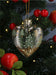 Christmas Hanging Clear Glass Heart with Conifers Decoration (7cm x 6cm)