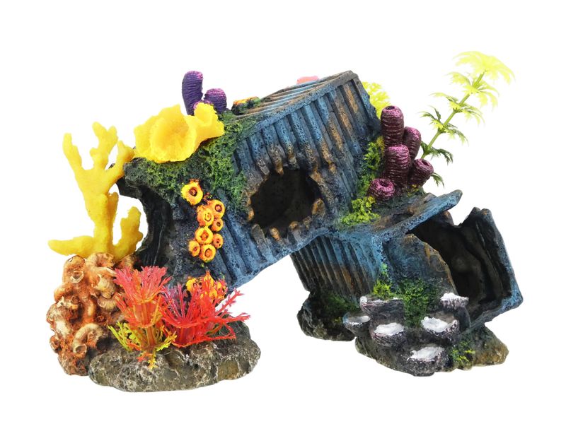 Classic Container With Coral and Plants 22.5cm