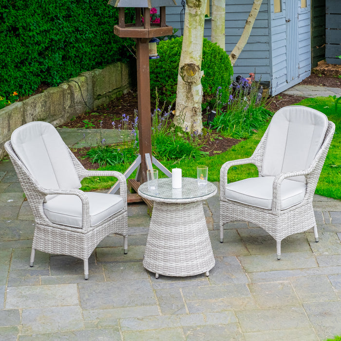 Parma Bistro Set (White Washed)