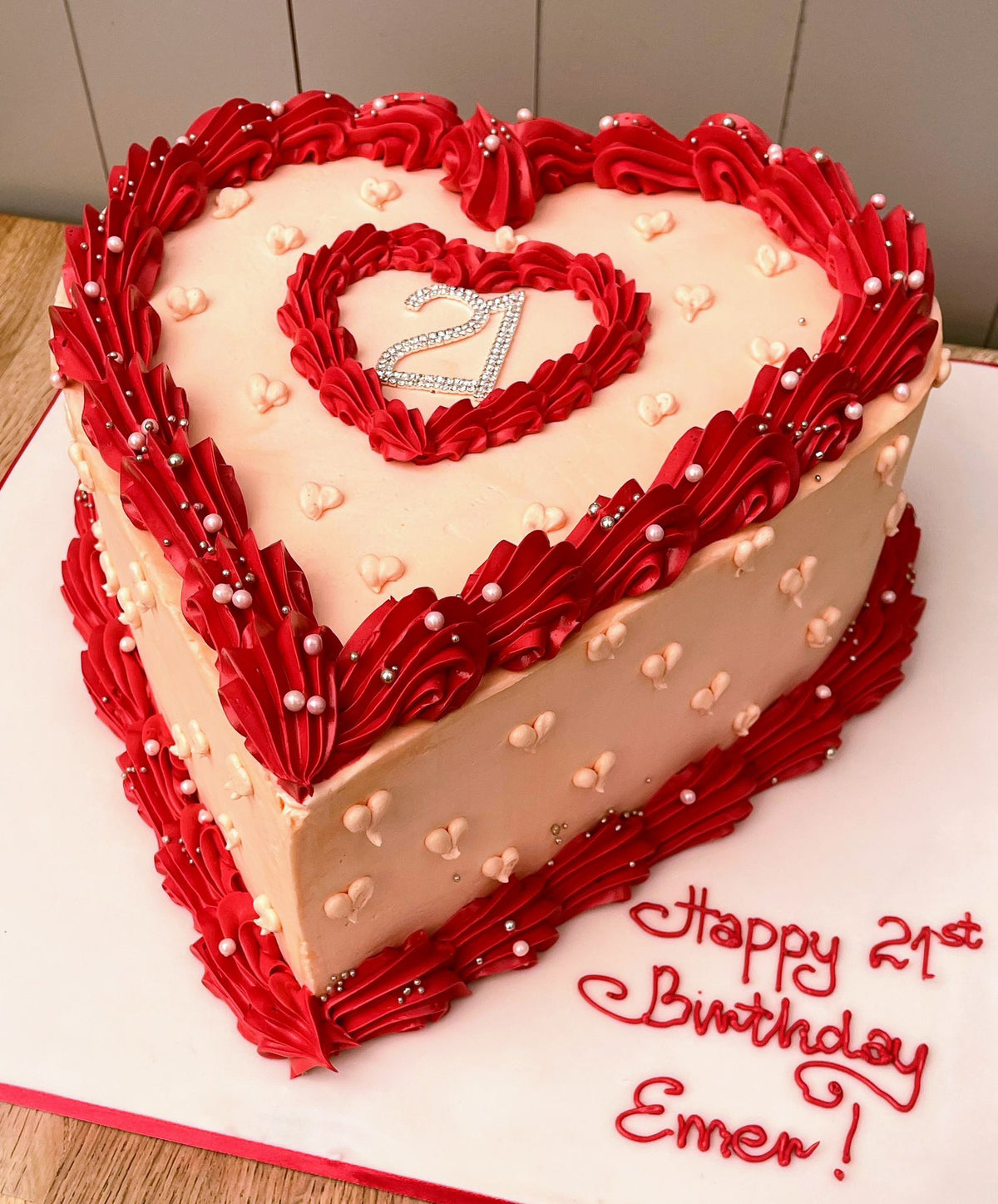 Heart Shaped Red Velvet Cake | Kinkin