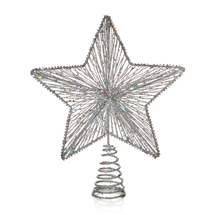 Christmas Tree Topper Silver Star 30cm