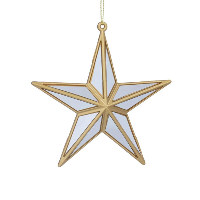 Christmas Gold Acrylic/Silver Mirror 5-Point Star 12.5cmC24