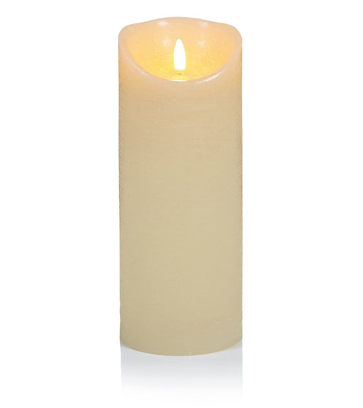 Christmas Flicker Flame Candle Cream 23cm x 9cm Battery Operated With Timer