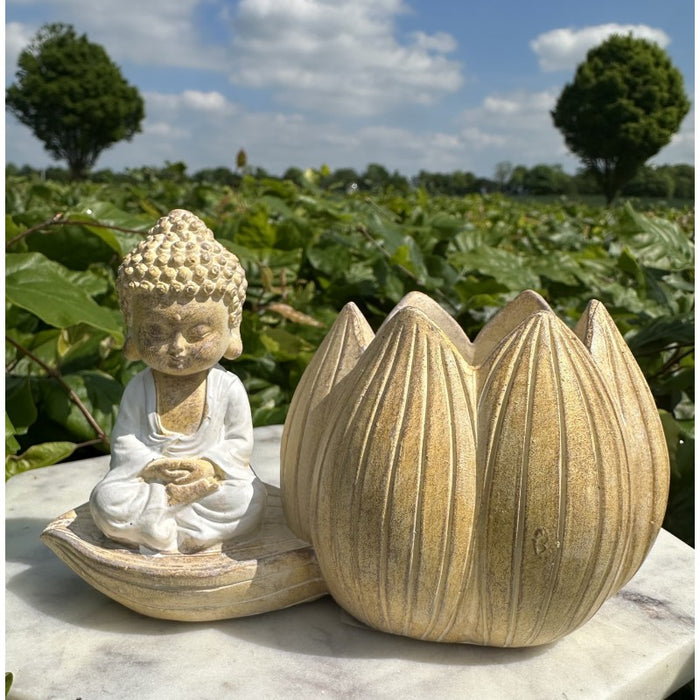 Buddha Tealight Holder Lotus 8cm