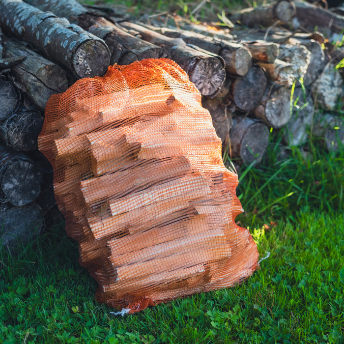 Hardwood Firewood Pallet Topper - 5 Bags of Kindling and 10 Bags of E-Briquettes