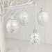 Christmas Hanging Egg Decoration Set of 4 Silver/White (7cm)