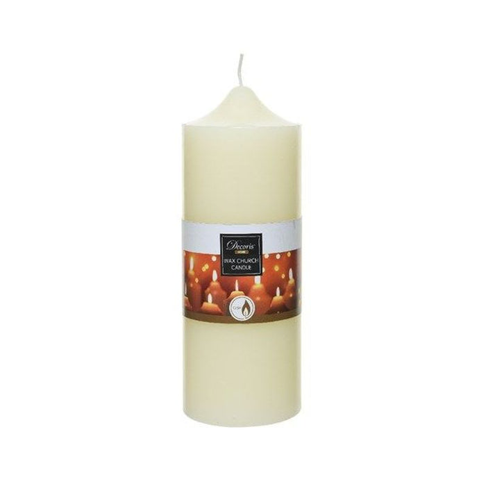 Christmas Church Candle Ivory Wax 7.5 x 20cm