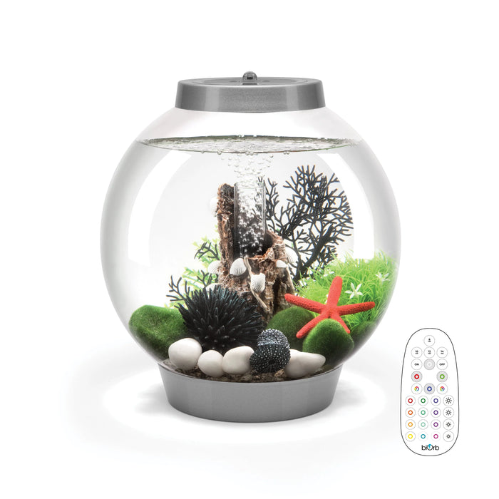 biOrb Classic Aquarium 15 Litre with Multi Colour LED Light-Remote Control Silver