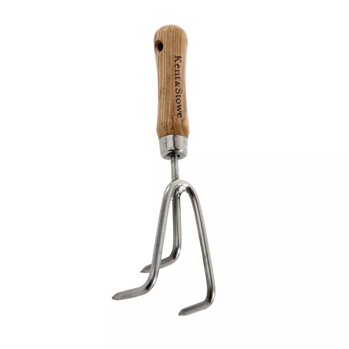 Kent and Stowe Stainless Steel Hand 3 Prong Cultivator